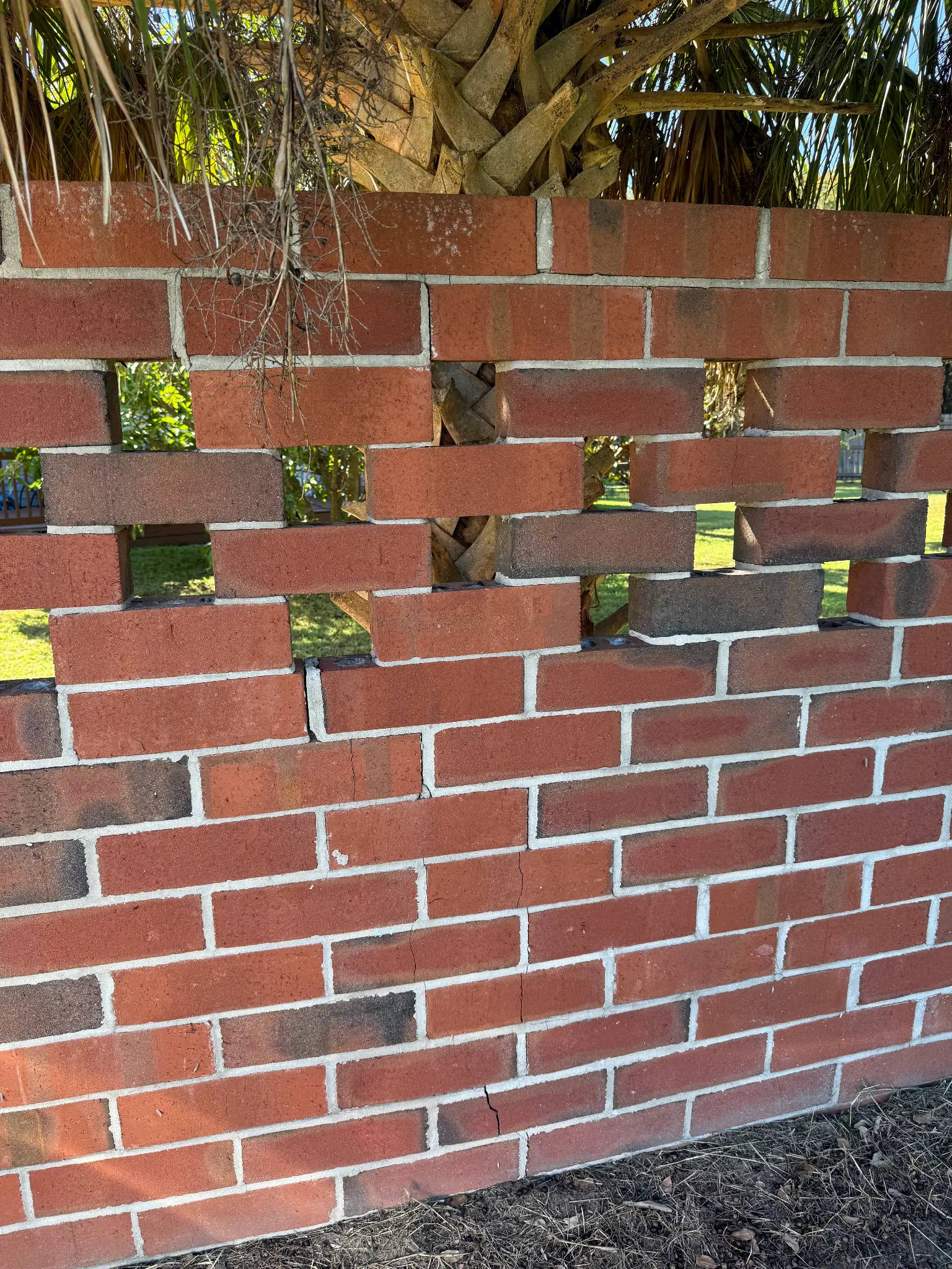 Wall with missing bricks